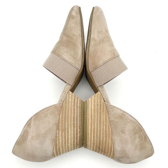 Eileen Fisher Hilly Wedge d'Orsay Pump in Earth Beige Taupe Suede Women’s Size 9 - Picture 11 of 16